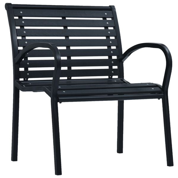 vidaXL Chaises de jardin lot de 2 Noir Acier et WPC