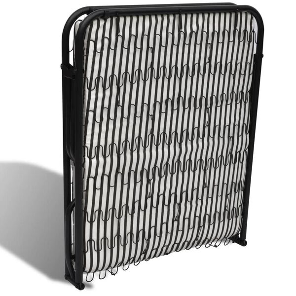 vidaXL Lit pliable Noir M&eacute;tal 190 x 80 cm