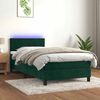 vidaXL Sommier &agrave; lattes de lit et matelas et LED Vert fonc&eacute; 90x190 cm