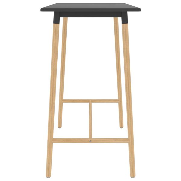 vidaXL Table de bar Gris 120x60x105 cm MDF et bois de hêtre massif