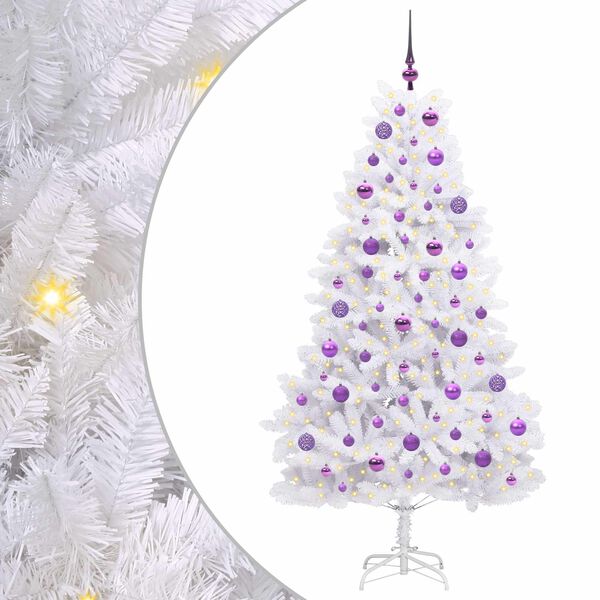 vidaXL Sapin de No&euml;l Artificiel &agrave; Branches Articul&eacute;es Blanc 180 cm