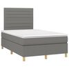 vidaXL Sommier &agrave; lattes de lit avec matelas Gris fonc&eacute; 120x200cm Tissu
