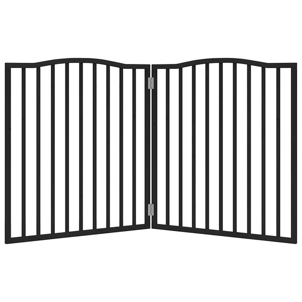 vidaXL Barri&egrave;re pour chien pliable 2 panneaux noir bois de peuplier