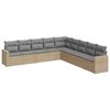 vidaXL Salon de jardin avec coussins 9 pcs beige r&eacute;sine tress&eacute;e