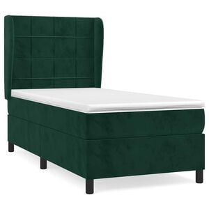 vidaXL Sommier &agrave; lattes de lit et matelas Vert fonc&eacute; 80x200 cm Velours