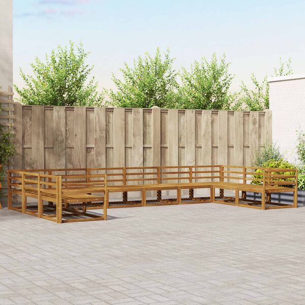 vidaXL Ensemble de canap&eacute;s d'ext&eacute;rieur 10 pcs Naturel