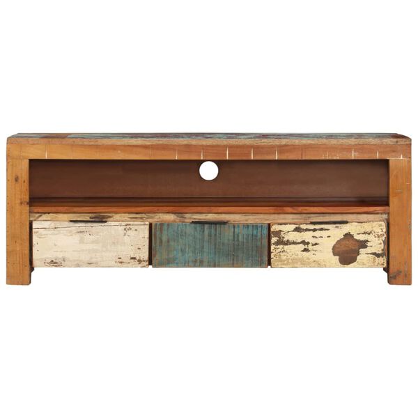 vidaXL Meuble TV 110x30x40 cm Bois de r&eacute;cup&eacute;ration massif