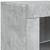 vidaXL Buffet avec lumi&egrave;res LED gris b&eacute;ton 142,5x37x67 cm