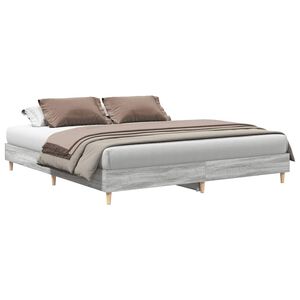 vidaXL Cadre de lit sans matelas sonoma gris 200x200 cm