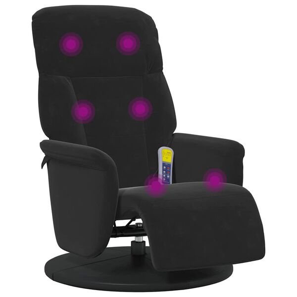 vidaXL Fauteuil de massage inclinable Noir 91 x 71 x 105 cm Velours