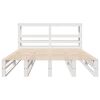 vidaXL Cadre de lit sans matelas blanc 150x200 cm bois de pin massif