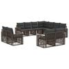 vidaXL Ensemble de canap&eacute; de jardin 11 pcs Gris et Gris fonc&eacute;