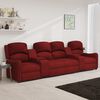 vidaXL Fauteuil de massage inclinable 4 places porte-gobelets bordeaux