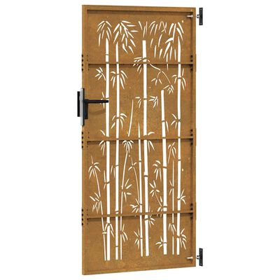 VidaXL Portail De Jardin 105x180 Cm Acier Corten Design De Bambou