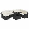 vidaXL Ensemble de canap&eacute; de jardin 9 pc Noir polyrotin