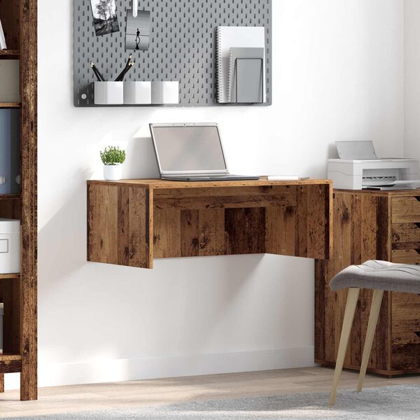 vidaXL Bureau mural Bois Ancien 80 x 45 x 30 cm Bois d'ing&eacute;nierie