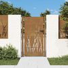 vidaXL Portail de jardin 100x200 cm acier corten conception d'herbe