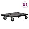 vidaXL Chariots de Transport 5 pcs Noir 58x38x12 cm Polypropyl&egrave;ne