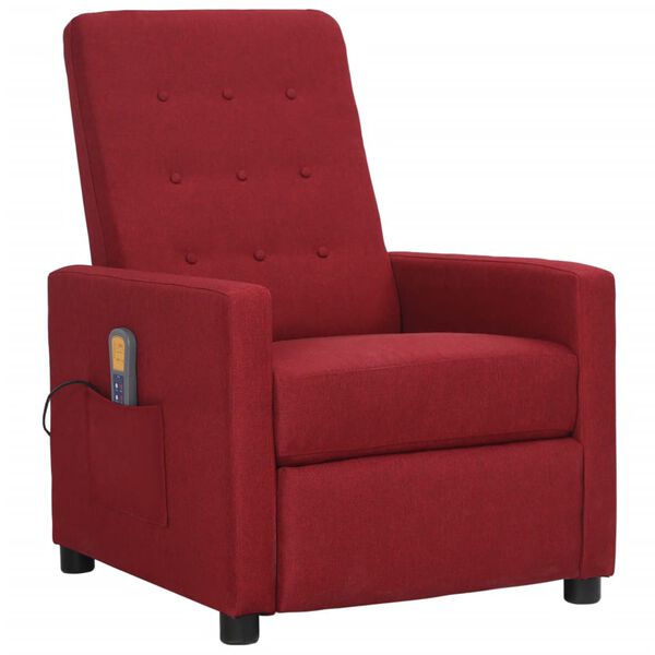 vidaXL Fauteuil de massage Rouge bordeaux Tissu