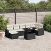 vidaXL Salon de jardin 8 pcs avec coussins noir r&eacute;sine tress&eacute;e