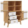 vidaXL Buffet haut OLDEN blanc marron 85x43x125 cm bois massif de pin