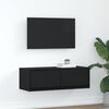 vidaXL Meuble TV ch&ecirc;ne noir 80x31x25,5 cm bois d'ing&eacute;nierie