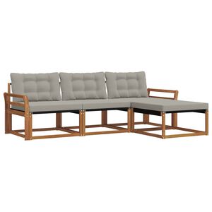 vidaXL Ensemble de canap&eacute;s d'ext&eacute;rieur 4 pc Naturel et gris clair