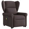 vidaXL Fauteuil inclinable de massage &eacute;lectrique Marron fonc&eacute; Tissu
