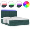 VidaXL Cadre de lit ottoman avec matelas vert fonc&eacute; 180x200cm velours