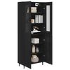 vidaXL Haut Armoire 2 pcs Ch&ecirc;ne noir Bois Agglom&eacute;r&eacute; et Verre
