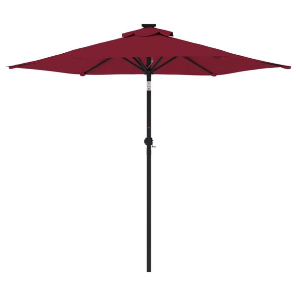 vidaXL Parasol de jardin avec m&acirc;t en acier bordeaux 225x225x212 cm