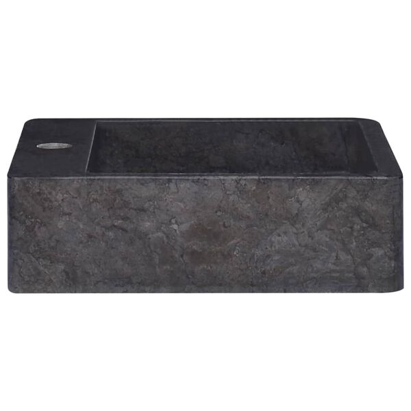 vidaXL Lavabo Noir 40x40x12 cm Marbre