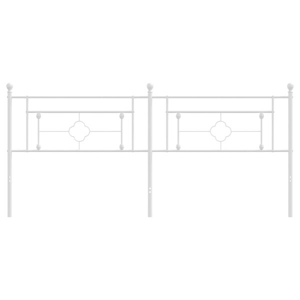 vidaXL T&ecirc;te de lit de remplacement m&eacute;tal blanc 200 cm