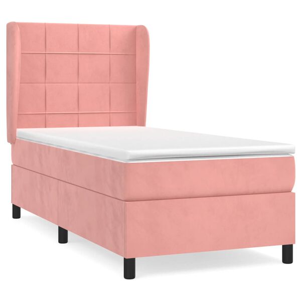 vidaXL Sommier &agrave; lattes de lit et matelas Rose 80x200 cm Velours