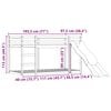 vidaXL Lit superposé sans matelas avec toboggan et rideaux 90x190 cm