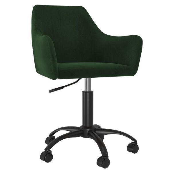 vidaXL Chaises pivotantes &agrave; manger lot de 6 Vert fonc&eacute; Velours