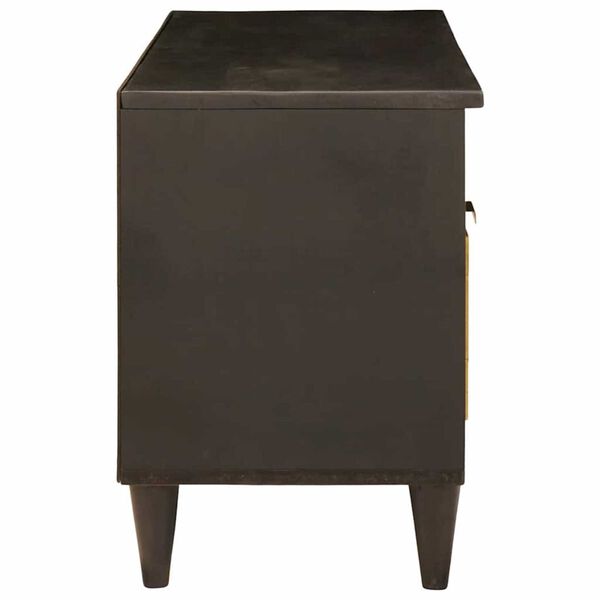 vidaXL Meuble TV Noir et or 100 x 33 x 46 cm Bois d'ing&eacute;nierie