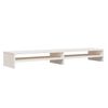 vidaXL Support de moniteur Blanc 100x24x13 cm Bois de pin solide