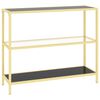 vidaXL &Eacute;tag&egrave;re noir et transparent 100x36x90 cm verre tremp&eacute;