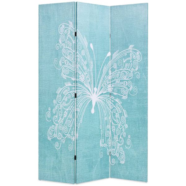 vidaXL Cloison de séparation pliable 120 x 170 cm Papillon Bleu