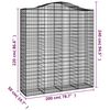 vidaXL Paniers &agrave; gabions arqu&eacute;s 3 pcs 200x50x220/240 cm Fer galvanis&eacute;