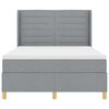 vidaXL Lit &agrave; ressorts avec matelas Gris clair 140 x 190 cm tissu