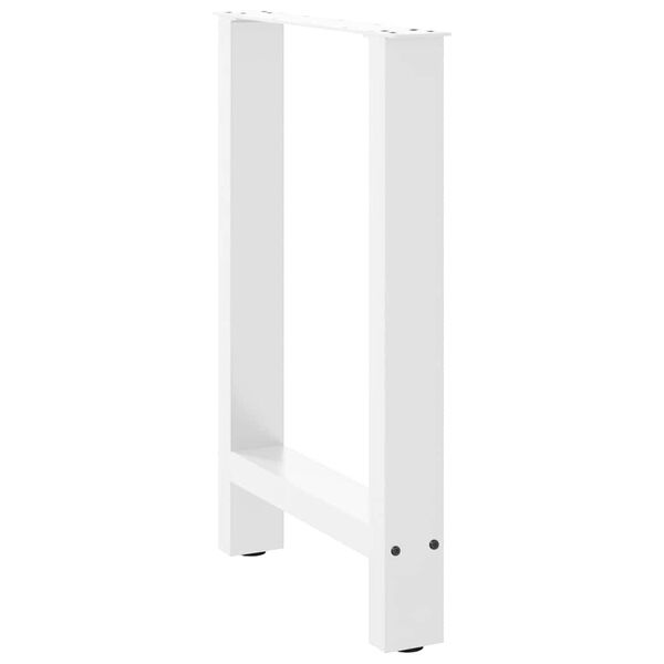 vidaXL Pieds de table &agrave; manger Blanc 2 pi&egrave;ces 60 x (72-73) cm Acier