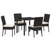 vidaXL Ensemble de salle &agrave; manger pour jardin 5 pc Noir