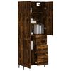 vidaXL Buffet haut Ch&ecirc;ne fum&eacute; 69,5x34x180 cm Bois d'ing&eacute;nierie