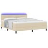 vidaXL Lit &agrave; ressorts avec matelas Cr&egrave;me 180 x 200 cm tissu