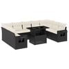 vidaXL Salon de jardin 10 pcs avec coussins noir r&eacute;sine tress&eacute;e