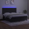 vidaXL Sommier &agrave; lattes de lit et matelas LED Noir 180x200 cm Velours