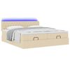 VidaXL Cadre de lit ottoman avec matelas cr&egrave;me 200x200cm tissu