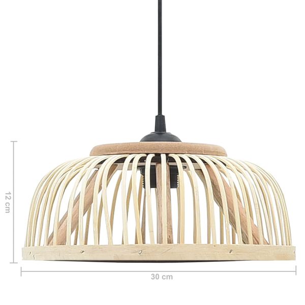 vidaXL Lampe suspendue Bambou 40 W 30x12 cm Demi-cercle E27
